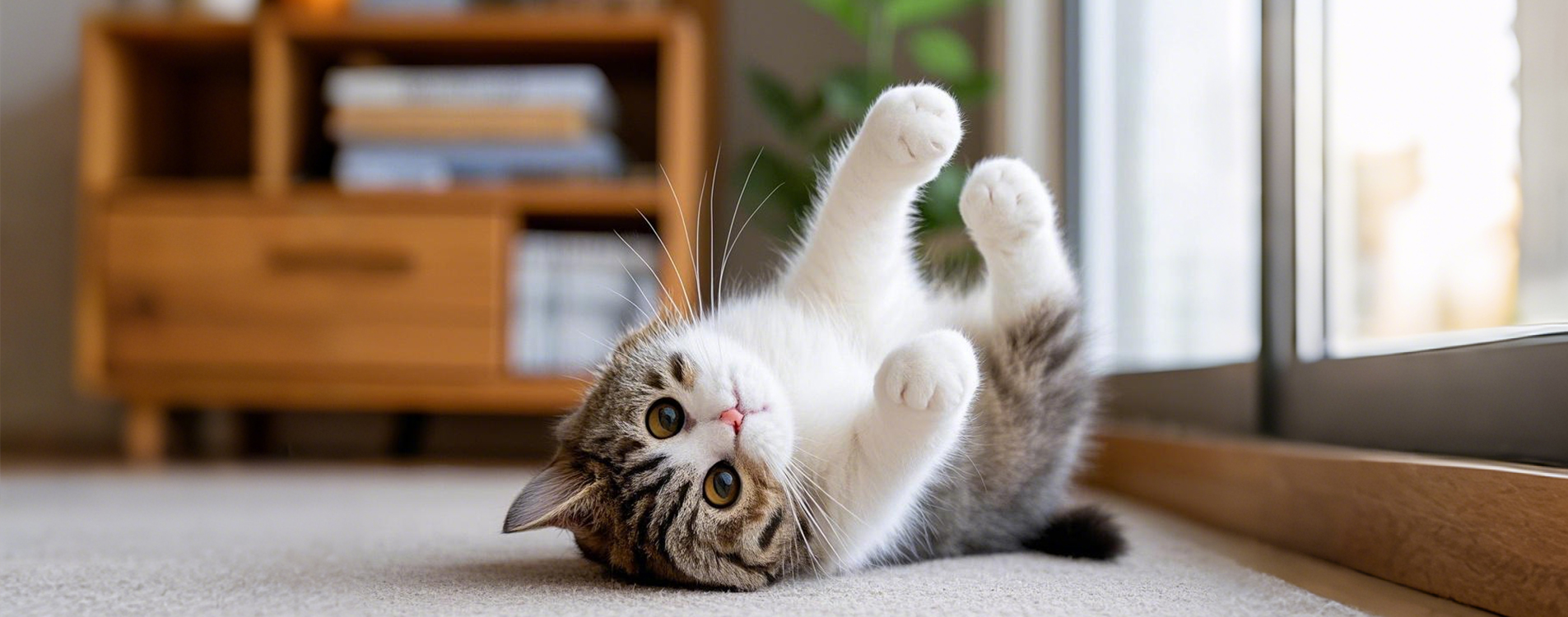 A cat on a roll